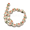 Flower Theme Printed Handmade Porcelain Beads LAMP-D303-06E-03-2