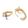 Cross Cubic Zirconia Cuff Earrings EJEW-G348-16G-01-2