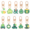 5Pcs 5 Styles Saint Patrick's Day Alloy Enamel Pendant Decoration HJEW-YW00086-01-2