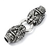 Tibetan Style 304 Stainless Steel Spring Gate Rings FIND-Z046-06AS-07-2