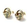 Real 18K Gold Plated Iron Enamel Stud Earrings for Women EJEW-M251-09G-03-1