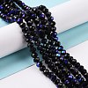 Electroplate Opaque Solid Color Glass Beads Strands EGLA-A034-P4mm-L01-4