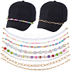 8Pcs 8 Styles Acrylic Beads & Aluminum Cable Chains & 304 Stainless Steel Baseball Cap Chain HJEW-SC0002-47-1