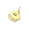 925 Sterling Silver Pave Clear Cubic Zirconia Smiling Face Cloud Flower Charms STER-A051-03G-2