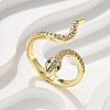 Brass Micro Pave Cubic Zirconia Cuff Rings for Women RJEW-Z084-01G-05-1