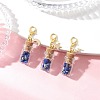 Natural Lapis Lazuli Chips inside Glass Wishing Bottle Pendant Decoration HJEW-JM03307-03-1
