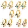 Lightning Bolt Real 18K Gold Plated Brass Hoop Earrings EJEW-L269-071G-1