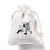 Halloween Cotton Cloth Storage Pouches ABAG-M004-01O-3