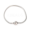Tarnish Resistant 304 Stainless Steel Round Snake Chain Bracelets with Clasps BJEW-F472-01P-01-1