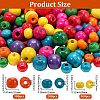 800pcs 3 Styles Dyed Natural Wood Beads WOOD-PA0001-23-2