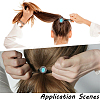 3Pcs Alloy & Resin Imitation Synthetic Turquoise Hair Ties OHAR-CY0001-10A-4