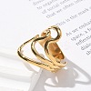 304 Stainless Steel Wave Multilayer Open Cuff Rings for Women LS-RJEW-Z077-01G-03-3