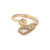 Leaf Brass Micro Pave Cubic Zirconia Cuff Ring Setting KK-A244-01G-G-2