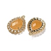 Natural Topaz Jade Faceted Teardrop Pendants G-I375-01G-03-2