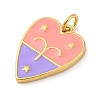 Brass Enamel Pendants KK-Z077-01G-04-2