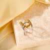 Adjustable 304 Stainless Steel Cuff Rings for Women LS-RJEW-B135-01GP-10-1