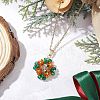 3Pcs 3 Colors Glass Seed Beaded Clover Pendant 304 Stainless Steel Cable Chain Necklaces for Women NJEW-MZ00128-3