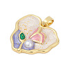 Brass Enamel Pendants KK-U068-13B-06G-2