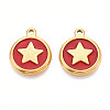304 Stainless Steel Enamel Pendants STAS-N092-148B-1