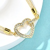 Brass Micro Pave Clear Cubic Zirconia Link Bracelets for Women BJEW-A029-01A-G-3