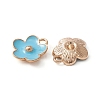 Light Gold Plated Alloy Enamel Pendants ENAM-YW0002-20C-2