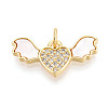 Brass Micro Pave Clear Cubic Zirconia Pendants KK-N268-09G-1