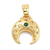 Moon Theme Rack Plating Brass Micro Pave Cubic Zirconia Pendants KK-Z071-52G-05-1