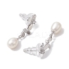 Natural Pearl Ear Studs EJEW-P286-05P-2