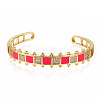 Brass Micro Pave Clear Cubic Zirconia Cuff Bangles BJEW-N302-006E-NF-1