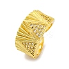 Brass Micro Pave Clear Cubic Zirconia Cuff Rings for Women RJEW-Q009-08G-2