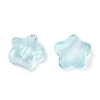 Transparent Spray Painted Frosted Glass Beads X2-GLAA-NH0003-01G-2