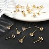 SHEGRACE Brass Clear Cubic Zirconia Teardrop Stud Earring Findings XGR0104G-116G-4