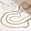 304 Stainless Steel Flat Snake Chain Figaro Chain Twisted Chain 3 Layer Necklaces for Women NJEW-K288-04GP-2