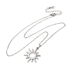 304 Stainless Steel Sun Pendant Cable Chain Necklaces for Men Women NJEW-K308-04A-P-4