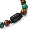12 Constellations Natural Tiger Eye & Picture Jasper & Agate & Black Onyx Round Beaded Stretch Bracelets for Men Women WGB9E7C-02-2