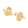 Brass Pave Cubic Zirconia Rectangle Connector Charms KK-P347-06G-01-3