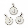 304 Stainless Steel with White Shell Pendants STAS-G268-01J-P-1