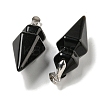 Natural Obsidian Pointed Pendants G-F766-08AS-05-2