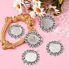 Tibetan Style Alloy Flat Round Pendant Cabochon Settings LS-TIBEP-S238-AS-NR-3