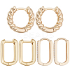 6Pcs 3 Styles Brass Hoop Earrings EJEW-BBC0001-30-1