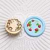 Golden Tone Round Wax Seal Brass Stamp Heads LS-AJEW-Z034-01G-04-1