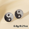 Retro Chinese Style 304 Stainless Steel Flat Round with Yin-yang Stud Earrings MT2482-1-3