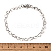 Tarnish Resistant 304 Stailess Steel Heart Link Bracelets BJEW-N280-04-5