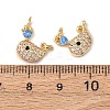 Brass Micro Pave Cubic Zirconia Charms KK-C143-41A-G-3