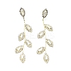 Clear Cubic Zirconia & Crystal Rhinestone Long Dangle Stud Earrings LS-EJEW-C037-06C-LG-1