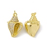 Rack Plating Brass Micro Pave Cubic Zirconia Pendants KK-C007-30G-1