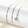 Non-Tarnish 304 Stainless Steel Herringbone Chain Necklace for Women NJEW-G097-02P-3
