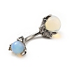Opalite Beaded Curved Barbell LS-AJEW-G042-04P-3