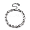 Non-Tarnish 304 Stainless Steel Hollow Horse Eye Link Chain Bracelets for Women Men BJEW-Q343-11P-1