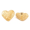 Ion Plating(IP) Heart 304 Stainless Steel Stud Earrings for Women EJEW-L272-033G-01-2